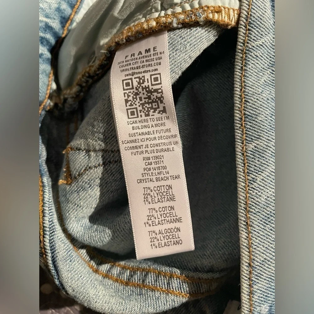 New Frame Le High Flare 32 Crystal Beach Tear Wash - Picture 8 of 12